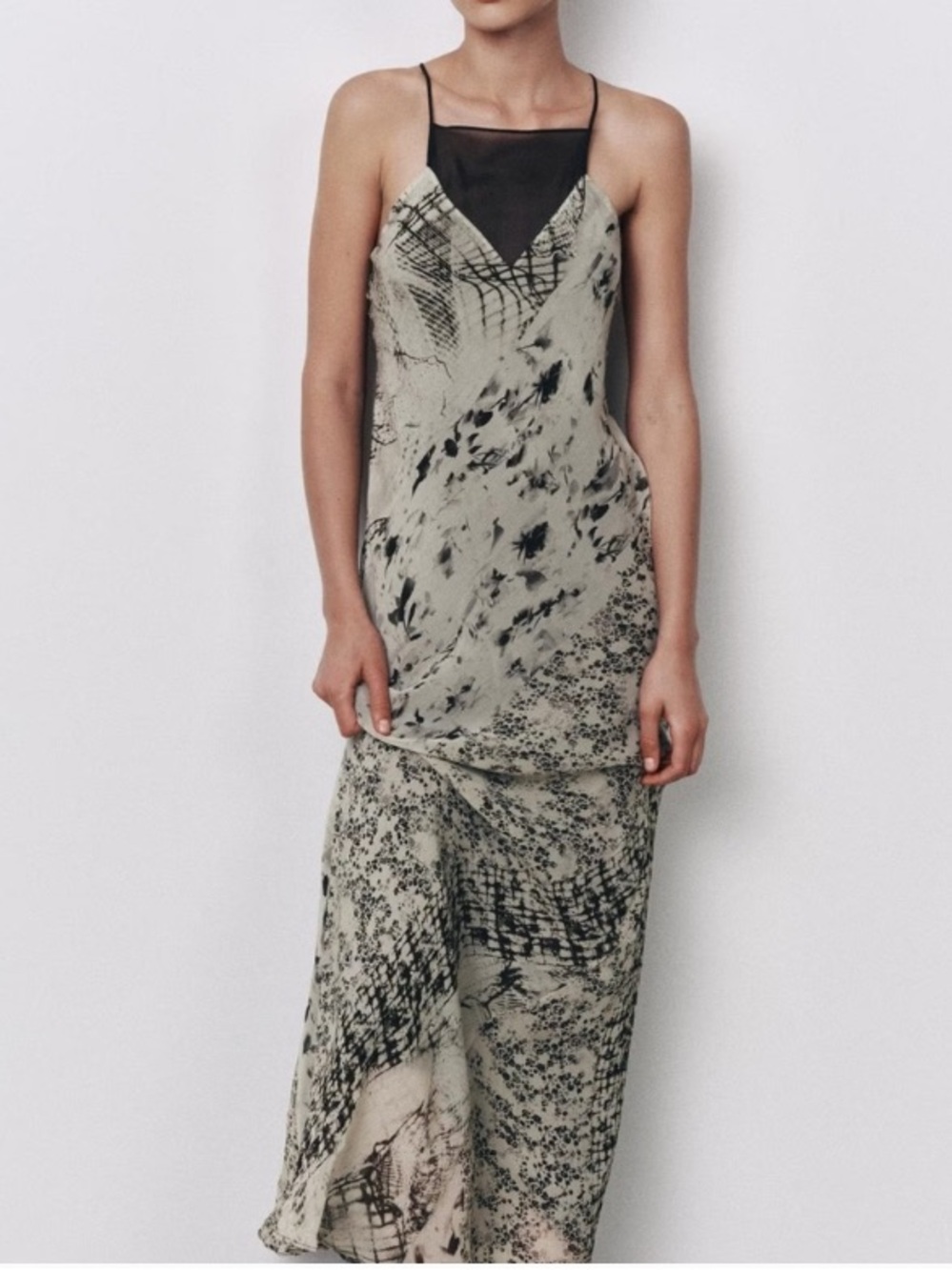 Zara Printed Slip Maxi Dress, NWT, M